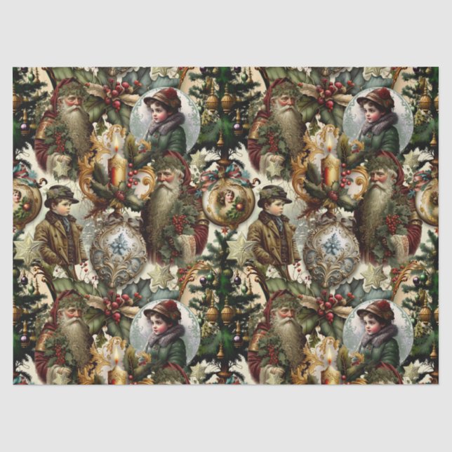 Papel De Seda Elegancia Navideña Victoriana  (Anverso)