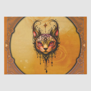 Papel De Seda Elegancia ornamental: un retrato de un gato.