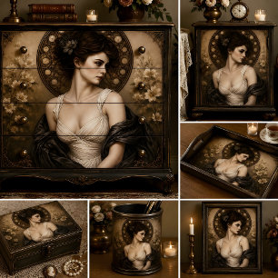 Papel De Seda Elegancia Victoriana Retrato Decoupage
