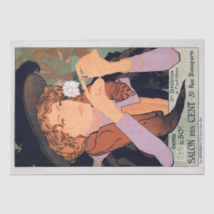 Papel De Seda Elegancia vintage Lady Decoupage Poster francés