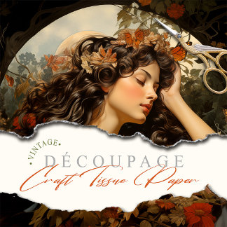 Papel De Seda Elegant Art Nouveau Victorian Goddess Floral