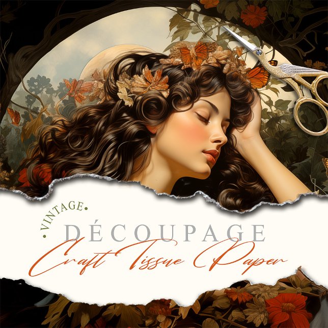 Papel De Seda Elegant Art Nouveau Victorian Goddess Floral (Subido por el creador)