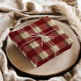 Papel De Seda Elegant Burgundy Ivory Rust Red Plaid Pattern