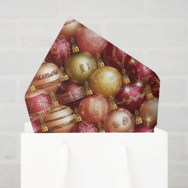 Papel De Seda Elegant Christmas Tree Baubles Decorations Holiday (Bolsa de regalo)