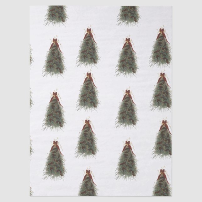 Papel De Seda Elegant Christmas Tree Tissue Paper (Anverso)