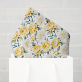 Papel De Seda Elegant Floral Yellow Chryanthemum and Peony
