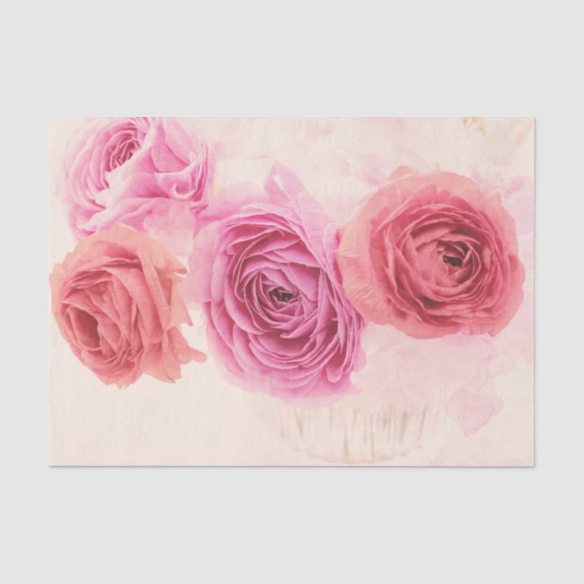 Papel De Seda Elegant pink bouquets  (Anverso)
