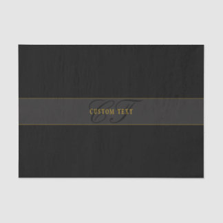 Papel De Seda Elegant Script Monogram Black & Gold