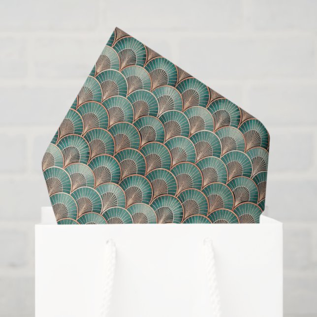 Papel De Seda Elegant tiled Art Deco pattern  (Bolsa de regalo)