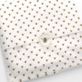 Papel De Seda Elegant Watercolor Honeybee Pattern