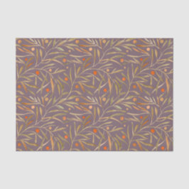 Papel De Seda Elegant Watercolor Leaf Pattern  Purple Background