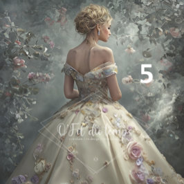 Papel De Seda Elegant Woman in Opulent Ball Gown 