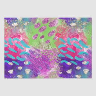 Papel De Seda Elegante acuarela Arcoiris Neon Patrón Irlandés