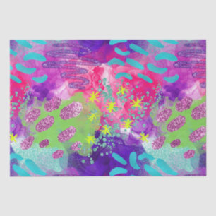 Papel De Seda Elegante acuarela Arcoiris Neon Patrón Irlandés