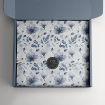 Elegante acuarela Dusty Blue Floral Pattern