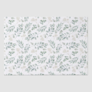 Papel De Seda Elegante acuarela Eucalyptus y Patrón de Férreos