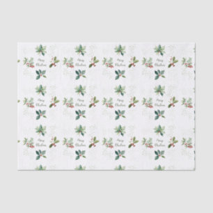 Papel De Seda Elegante acuarela Feliz Navidad
