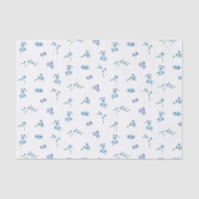 Papel De Seda Elegante acuarela me olvida no flores (Anverso)