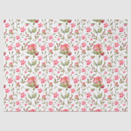 Papel De Seda Elegante acuarela Peony Floral botánica