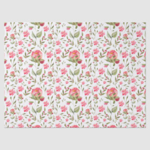 Papel De Seda Elegante acuarela Peony Floral botánica