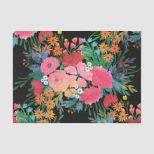 Papel De Seda Elegante acuarela rosa Floral Bouquet Diseño