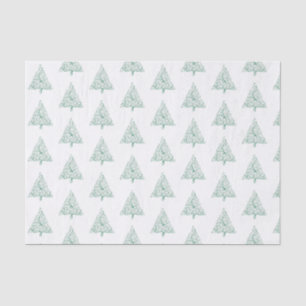 Papel De Seda Elegante árbol de Navidad rojo y verde caligrafía