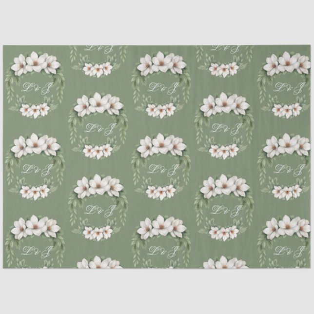 Papel De Seda Elegante árbol de pino de bodas de invierno de Mag (Anverso)