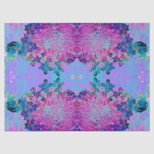 Papel De Seda Elegante azul oscuro e hidrangea recta magenta