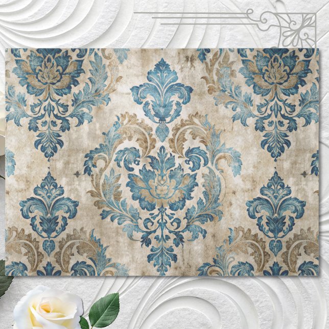Papel De Seda Elegante azul vintage decoupage azul (Subido por el creador)