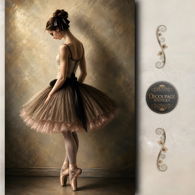 Papel De Seda Elegante bailarina de ballet decoupage (Elegant Ballet Dancer Decoupage Tissue Paper)