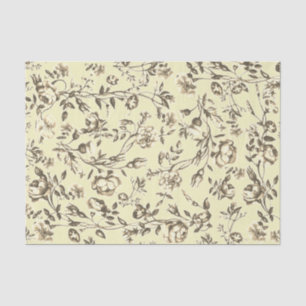 Papel De Seda Elegante beige crema floral vintage