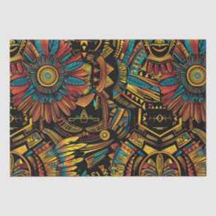 Papel De Seda Elegante beige "Sueño azteca" Tejido decorativo
