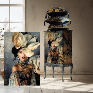 Papel De Seda Elegante belleza oscura, flores azules temperament