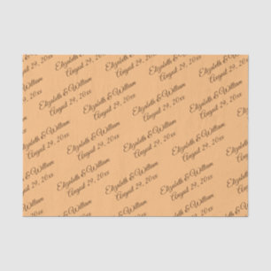Papel De Seda Elegante Boda simple de monograma de engrase