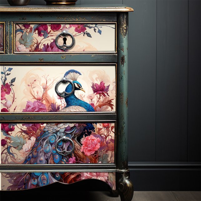 Papel De Seda Elegante Boho de época victoriano Decoupage Peacoc (Subido por el creador)