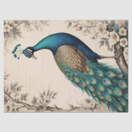 Papel De Seda Elegante Boho Peacock victoriano