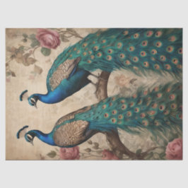 Papel De Seda Elegante Boho Peacock victoriano