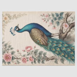Papel De Seda Elegante Boho Peacock victoriano
