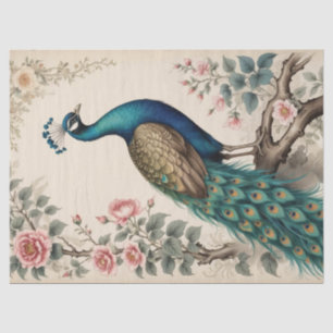 Papel De Seda Elegante Boho Peacock victoriano