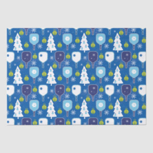 Papel De Seda Elegante bola de picnic de Navidades azules y blan
