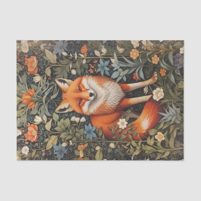 Papel De Seda Elegante bosque botánico Red Fox (Anverso)