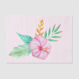 Papel De Seda Elegante Bouquet tropical hawaiano exótico