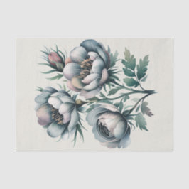 Papel De Seda Elegante Bouquet verde y gris