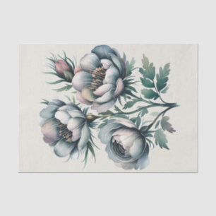 Papel De Seda Elegante Bouquet verde y gris