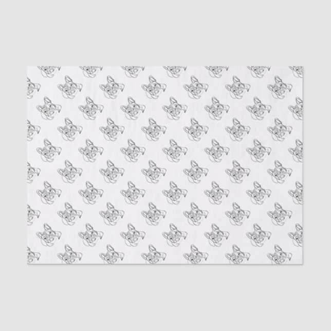 Papel De Seda Elegante Bulldog Minimalista (Anverso)