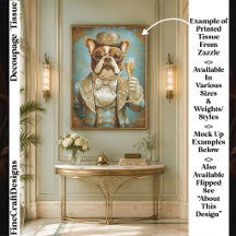 Elegante Bulldog Steampunk Champagne FR8R Decoupag
