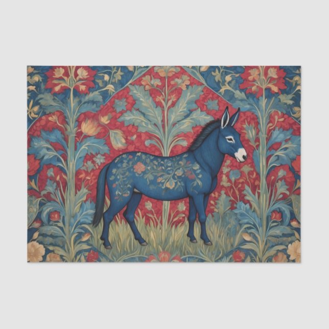 Papel De Seda Elegante burro William Morris inspirado en patrone (Anverso)