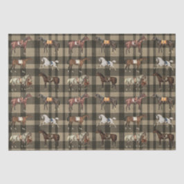Papel De Seda Elegante caballo vintage adoquinado de color beige