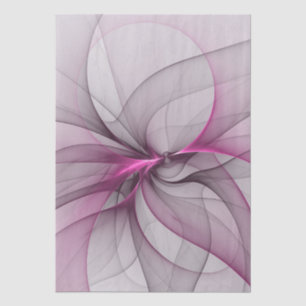 Papel De Seda Elegante Caos Moderno Arte Abstracto Fractal Rosa