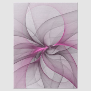Papel De Seda Elegante Caos Moderno Arte Abstracto Fractal Rosa